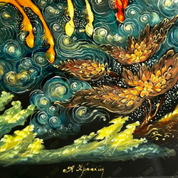Палехская лаковая миниатюра "Тройка". Худ. А. Крайкин.  п. Палех, Россия, 2009 г.