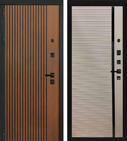 Входная дверь в квартиру Лекс Гранд антик / №121 Грей софт (светло-серая матовая, без текстуры), черный молдинг