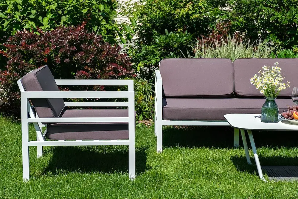 "Эстелья" лаунж-зона из алюминия со столиком из HPL 5-местная