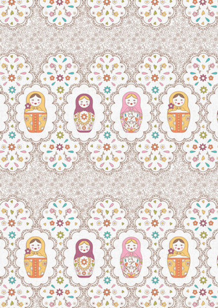 Ткань для пэчворка PEPPY  КРОШКИ-МАТРЁШКИ КМ-02 50 x 55 см