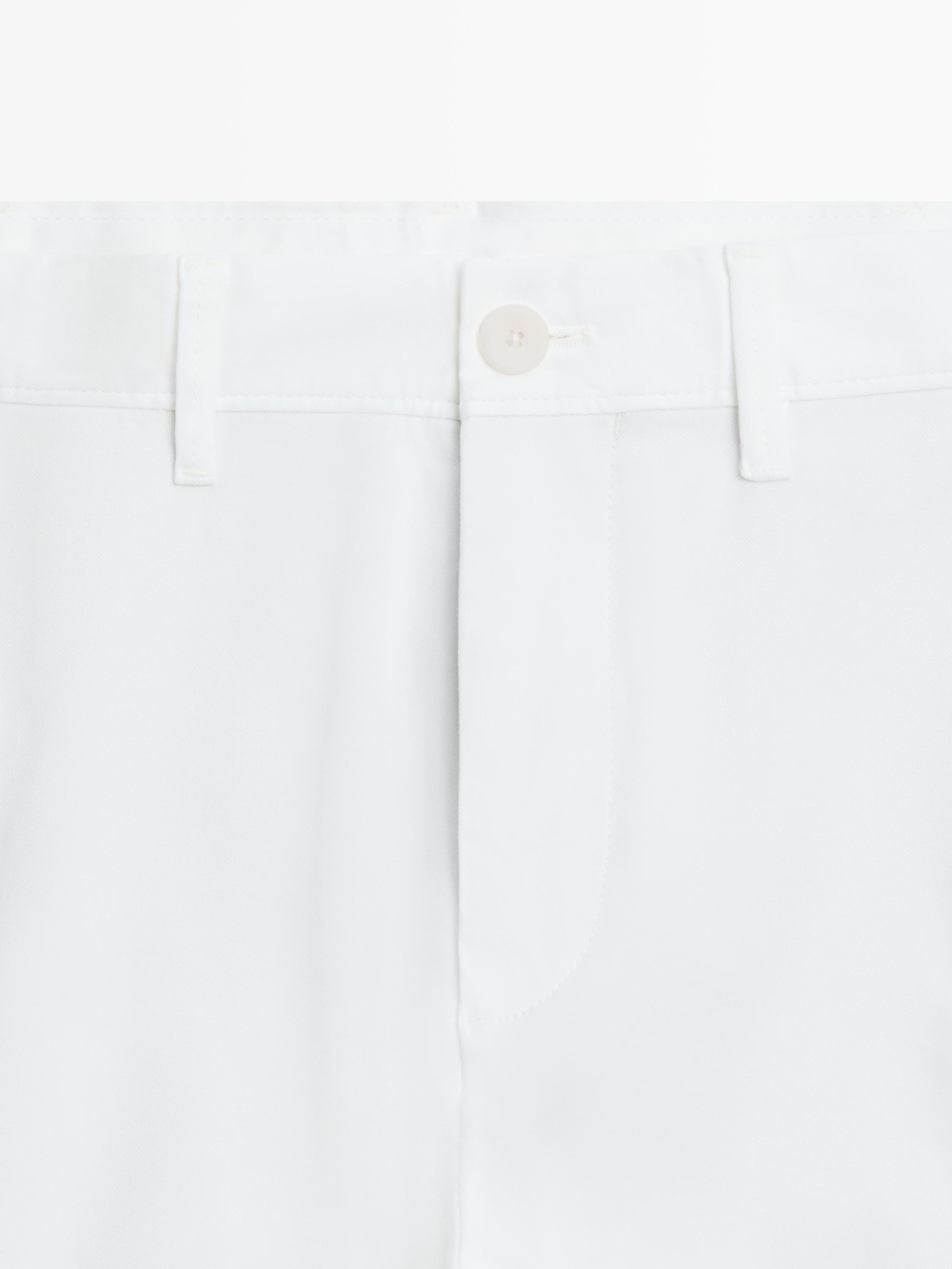 Massimo Dutti Зауженные брюки из смесовой хлопковой ткани, экрю