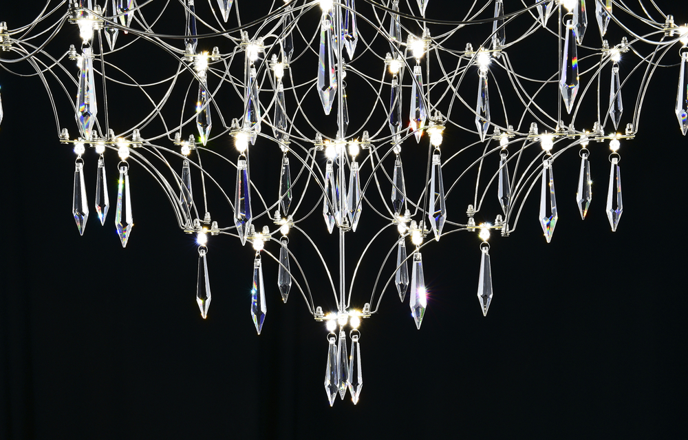 Подвесная люстра светодиодная с пультом и хрустальными подвесками Asfour MyFar Allegria MR2640-66P-76AP