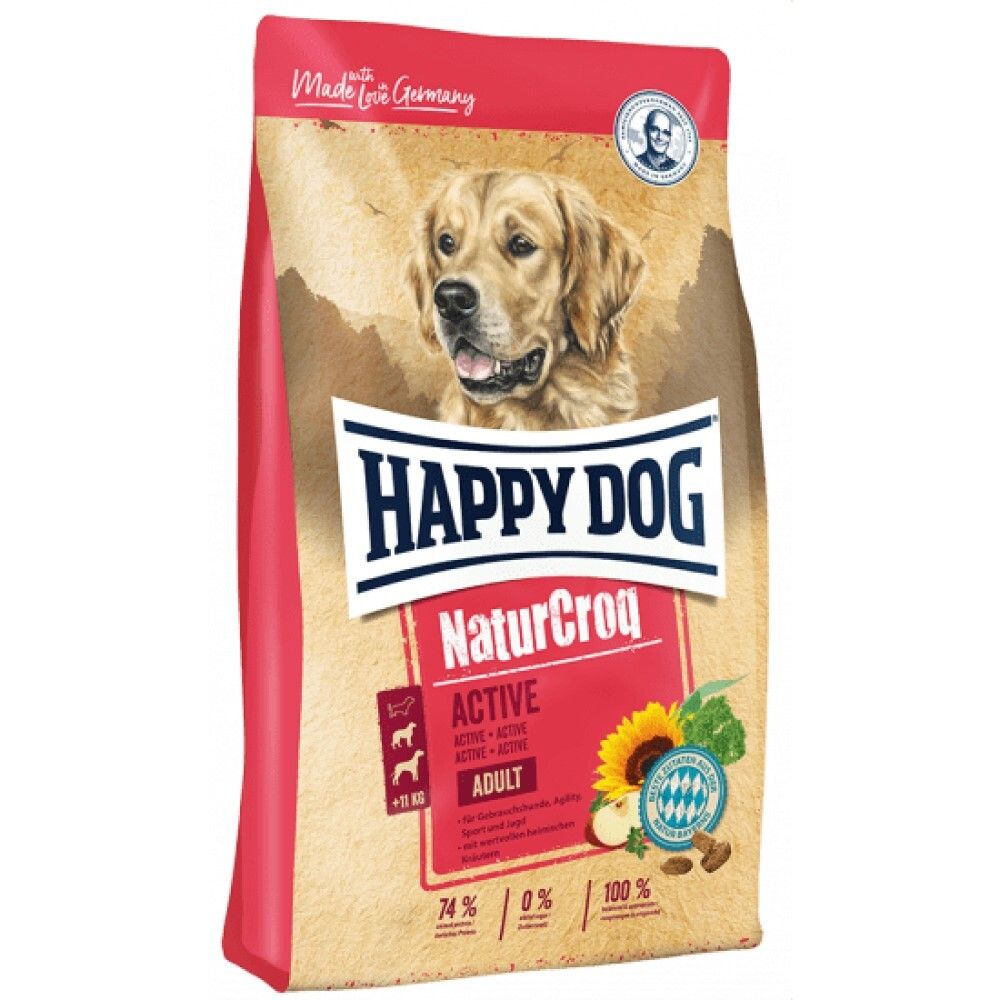 Happy Dog NaturCroq Active 15 кг - корм для собак спортивных и рабочих с птицей и рыбой