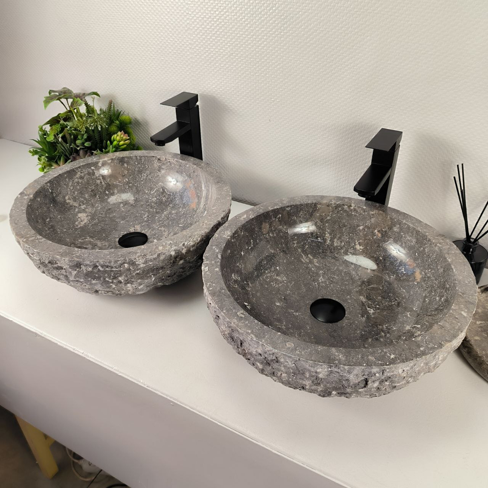 Раковина из мрамора ПАРА! Erozy Grey EM-64531 46*46*15 0186