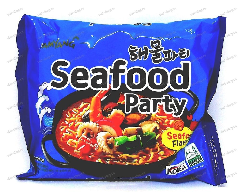 Корейская пшеничная лапша со вкусом морепродуктов Samyang Seafood party, 125 гр.