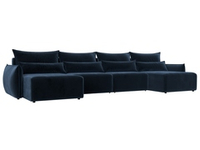 Диван П-образный Лига-051 НПБ Лонг ВЕЛЮР TOWER 13 синий