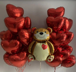 Фольгированный шар-фигура «Мишка с сердечком», 84 см