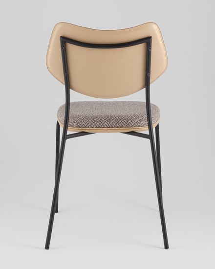 Стул обеденный Casey серо-коричневый с бежевой экокожей