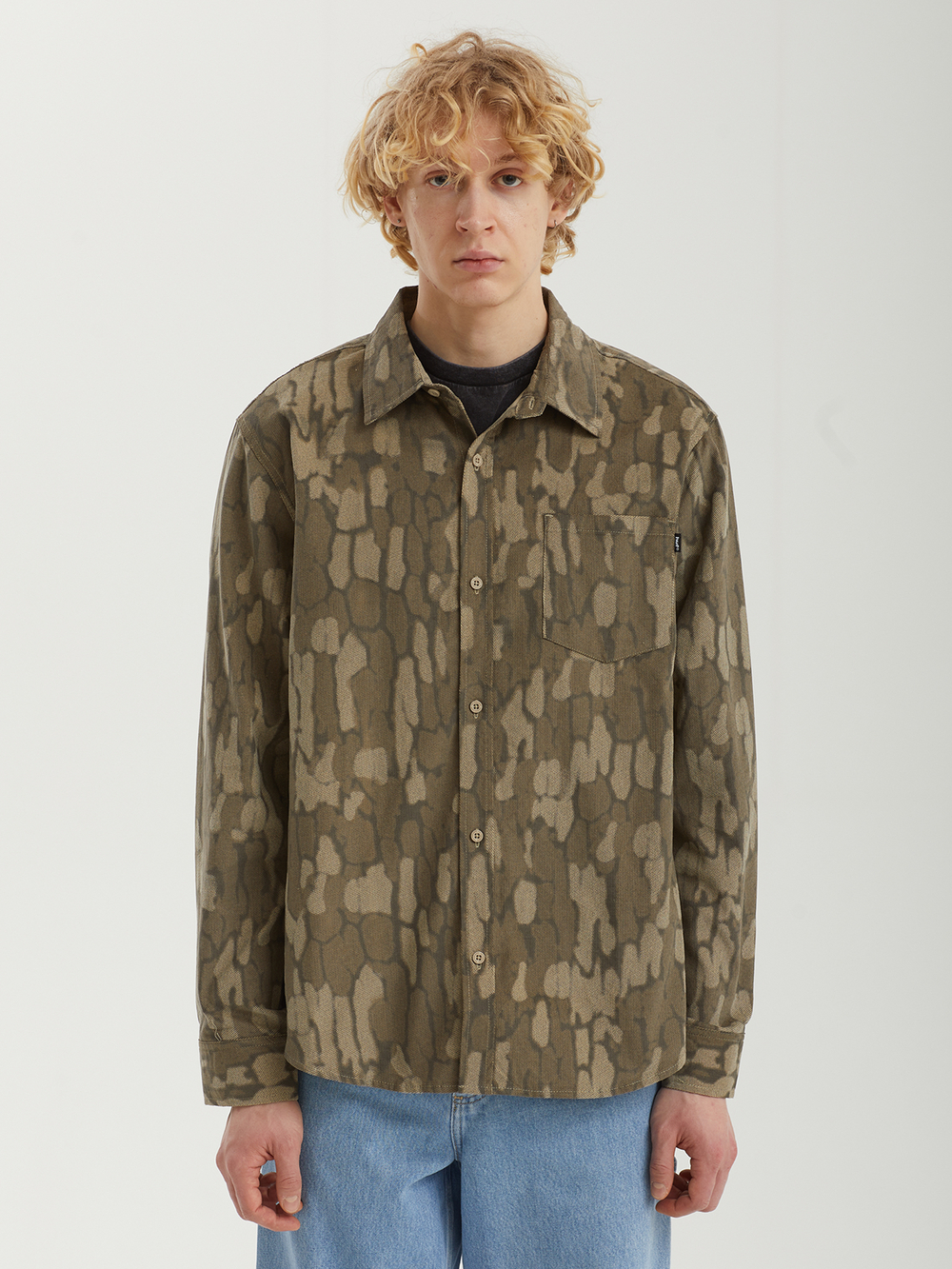 Мужская Рубашка Warped Camo Corduroy