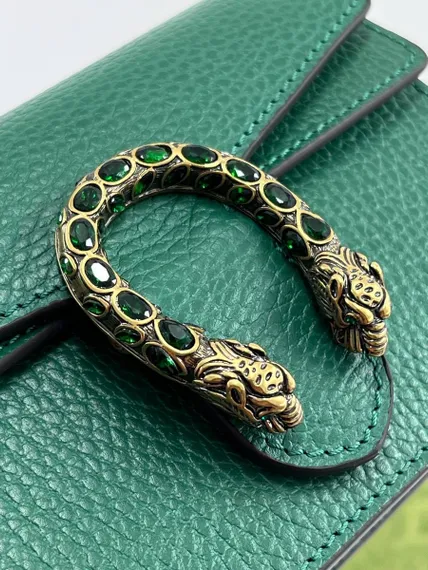 Маленькая кожаная сумка через плечо Gucci Dionysus зеленый