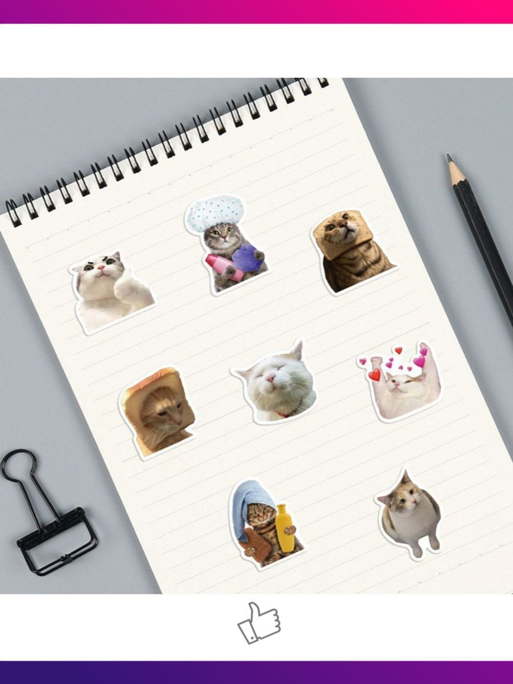 Наклейки на телефон котики многоразовые 50 шт