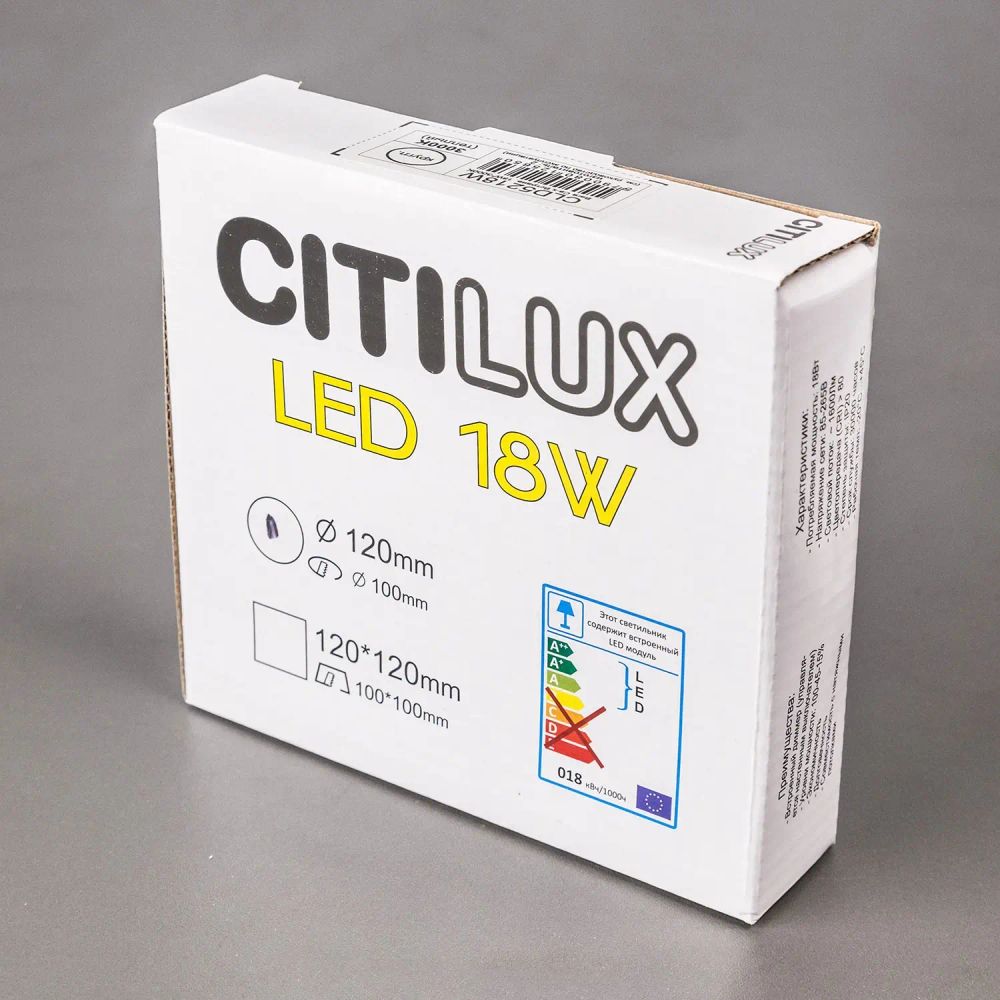 Citilux Вега CLD5218W LED Встраиваемый светильник с диммером Белый