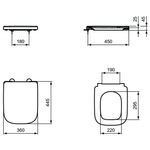 Сидение и крышка для унитаза с функцией плавного закрытия Ideal Standard i.life A T453101