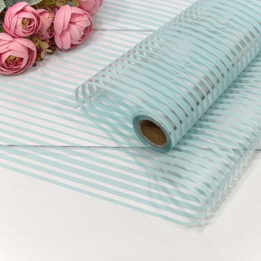 Пленка В рулоне 10 м х 58 см "Полоска" (Голубой)