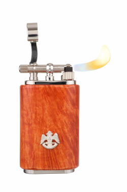 Зажигалка трубочная Mastro de Paja, серебро и бриар