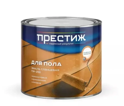 Эмаль для пола ПРЕСТИЖ ПФ-266, глянцевая, желто-коричневая 1,9 кг