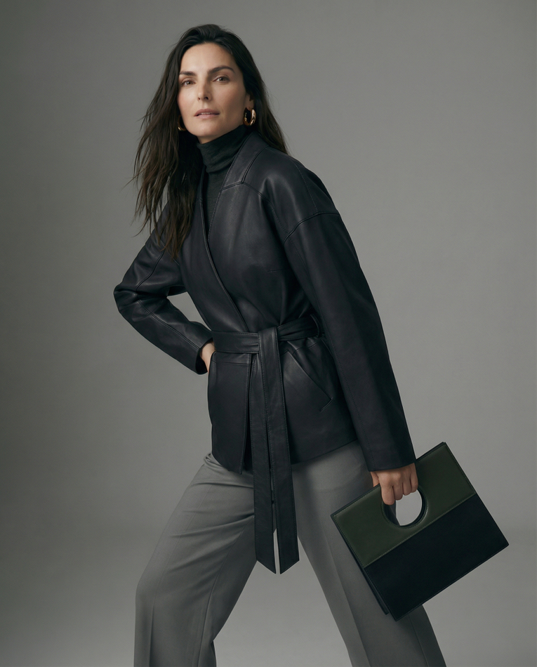 Кожаная куртка SENARI (black)