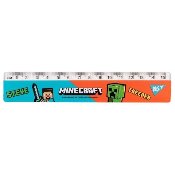 Линейка пластиковая, 15 см Minecraft 370654 Yes