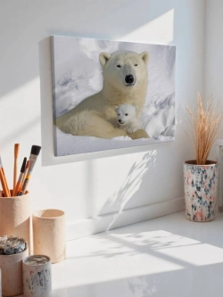 Картина на стену 40 X 50 Белые медведи