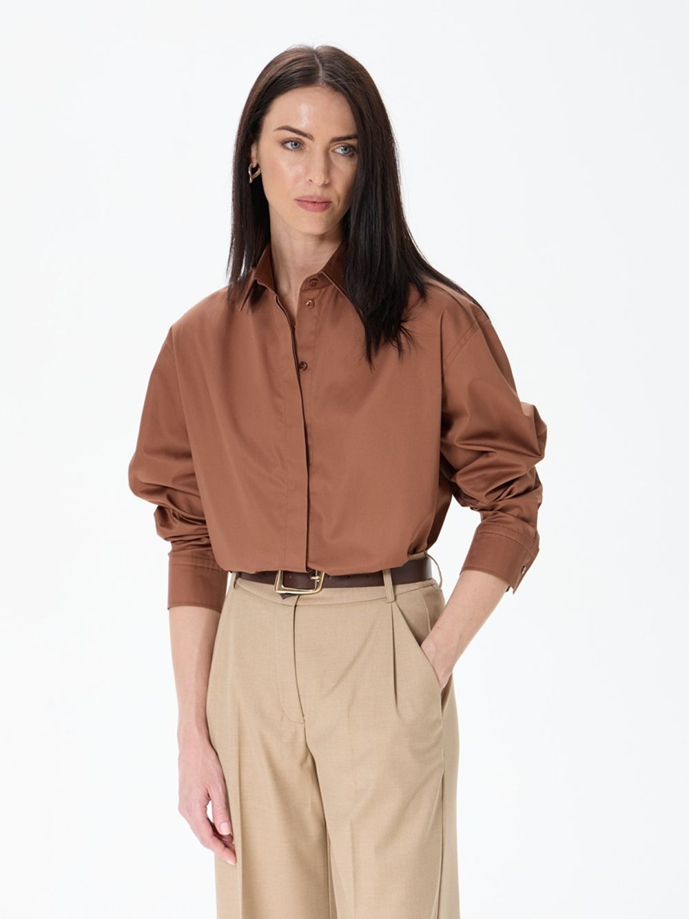 Рубашка Хельсинки кэмел хлопок