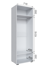 Шкаф без зеркала Бруклин 75Ш