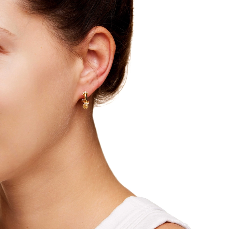 Серьги-кольца Кристальные Бусины