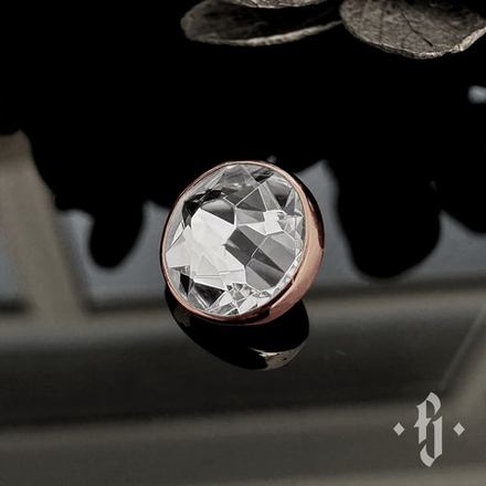 Накрутка "Flat Gem" - Розовое золото - White SW