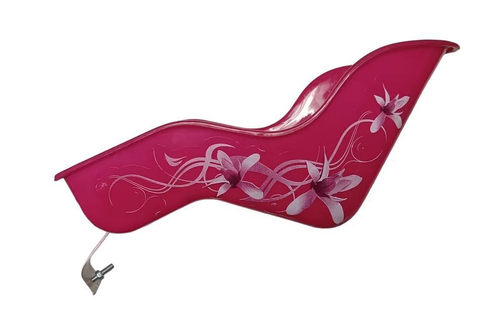 Кресло вело для куклы заднее, розовый цветы лилии,пластик