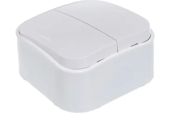 Выключатель Legrand Quteo 2-клавишный накладной белый 25971