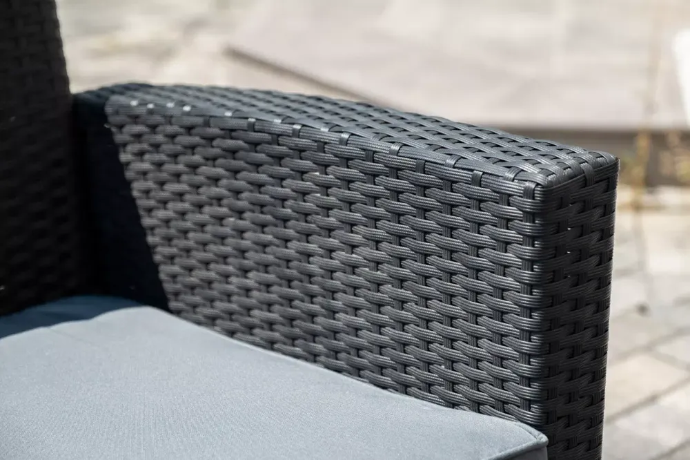 "Вашингтон" лаунж-зона из искусственного ротанга на 4 персоны, цвет черный