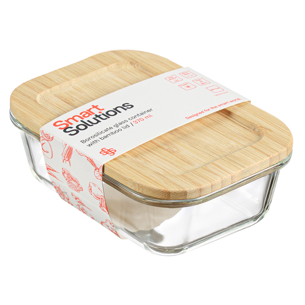 Контейнер для запекания и хранения eco store с крышкой из бамбука, 370 мл