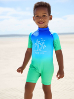 Костюм плавательный слитный для мальчика Next E91-826, Синий, Салатовый