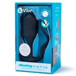 Черная анальная вибропробка с эрекционным кольцом b-Vibe Vibrating Snug & Tug XL BV-033-BLK