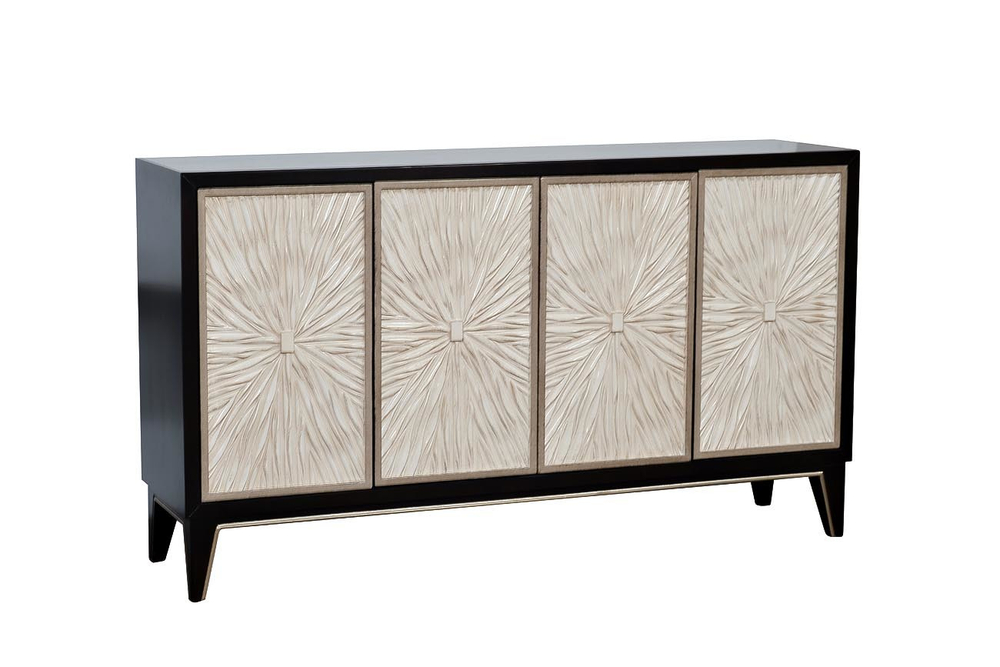 Комод с дверцами на деревянных ножках 90x41x157см Garda Decor цвет эспрессо