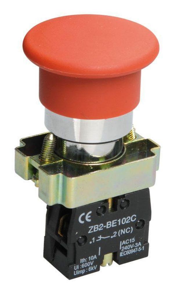 Кнопка управления &quot;Грибок&quot; LAY5-BC42 1р красн. IEK BBG71-BC-K04