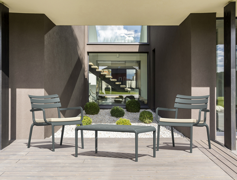 Столик пластиковый журнальный Siesta Contract Paris Lounge Table, темно-серый