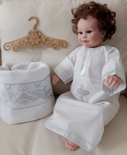 Крестильный набор р-р 68-78 "Иван" серебро