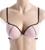 Персиковый бюстгальтер пуш-ап с сеткой поверх чашек (Размер: 75B) (Цвет: персиковый)