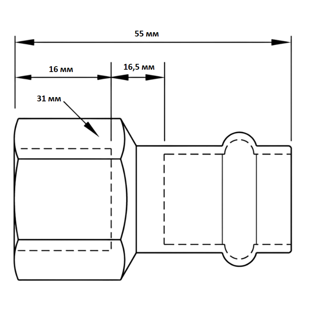 Переходник 18-3/4", WAAG Heavy Inox, пресс-резьба, вн., сталь нержавеющая