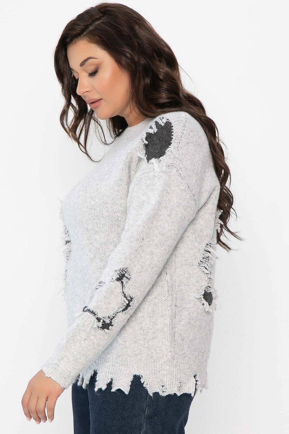 Свитер рваный Наиль (серый) Б14562-13М LT Collection