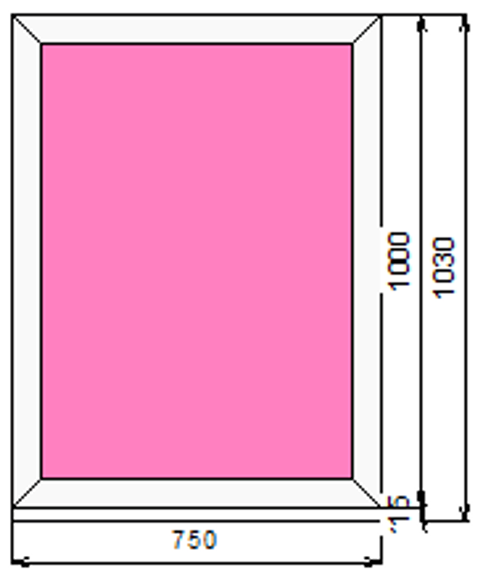 Пластиковое окно  1000 х 750 ТермА Эко с глухой створкой