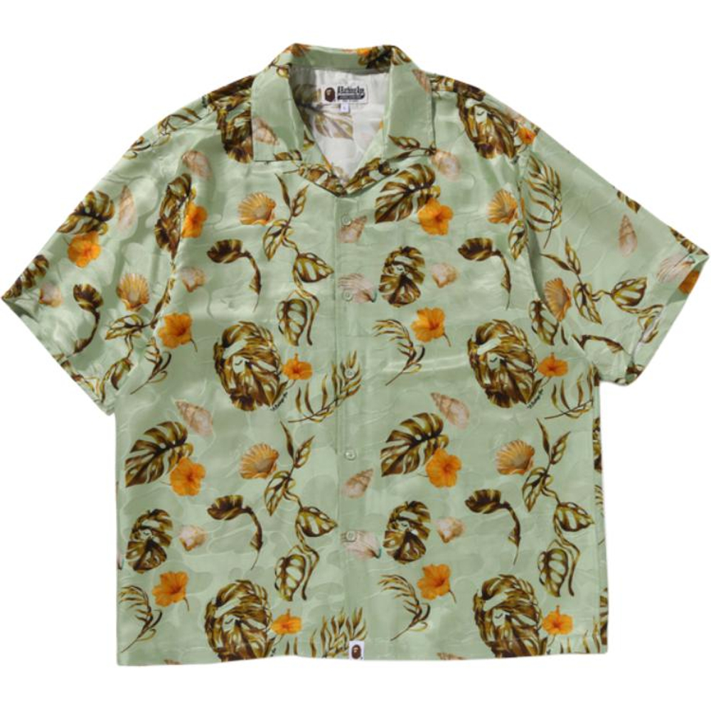 A Bathing Ape Vacation Pattern Open Collar Ss Shirt