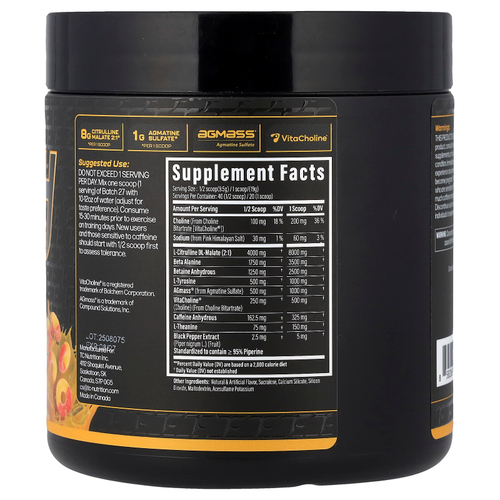 TC Nutrition, Batch 27, полноценная предтренировочная добавка, со вкусом персика, 380 г (13,4 унции)