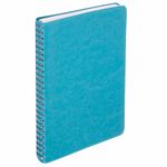 Тетрадь А5 (148x218 мм), BRAUBERG "Office PRO", гибкая, под кожу, гребень, 80 л., бирюзовая, 111043