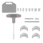 Отвертка с Т-образной эргономичной ручкой и набором насадок, 36 шт, CrV, пластиковый бокс Matrix