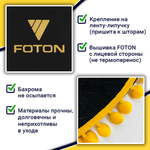 Ламбрекен с косынками FOTON (флок, черный, желтые шарики)