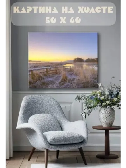 Картина на стену 40 X 50 Иней в поле