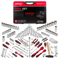 Набор инструментов 142 пр.1/4''3/8''1/2''(6-гр.)(4-32мм) DISEN DS41421-5