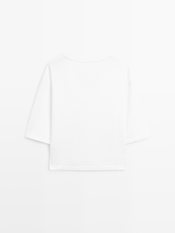 Massimo Dutti Футболка с высоким воротником, белый