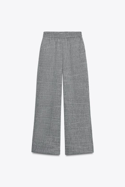 ZARA ШИРОКИЕ БРЮКИ, СЕРЫЙ МЕЛАНЖ